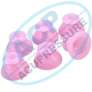 ACP Acupressure Silicone Professional Vacuum Cupping Therapy Massage Suction Cups Hygroscopic Cup For Pain Relief, 2 PC (Pink)