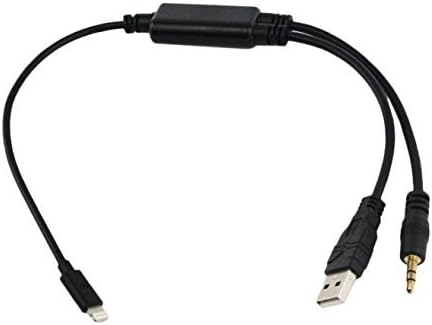 Vzer 3.5mm Car Audio Stereo USB Aux-in Charge Adapter Cable Fit BMW X1 X3 X5 1 3 5 7 Series Mini for Iphone x 8 7 7Plus 6 6S plus iPod & iPad
