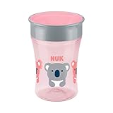 Nuk Magic Cup 360° Tasse d'Apprentissage, Rebord Antifuite 360°, sans BPA, à partir de 8 Mois, 230ml, Koala (Rose)