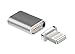 Produktbild PhoneStar Lightning Magnet Adapter [QUICK CHARGE] BEIDSEITIGES Aufladen für iPhone X, 8, 8 Plus, 7, 7 Plus, 6s, 6s Plus, 6 Plus, 6, SE, 5s, 5, iPad in grau - new Version 2017 -