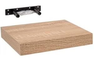 Velano Półka regałowa, regał ścienny, regał wiszący, systemy regałowe, 1 sztuka, 23,5 x 23,5 cm, dąb sonoma, regał do kuchni, łazienki, salonu, sypialni, FS