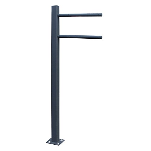 Preisvergleich Produktbild MCTECH® Doppel Standbriefkasten Standfuß Ständer Edelstahl Briefkastenständer für Postkasten Zeitungsfach Briefkasten (Anthrazit--Single Stand, B type)