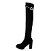 Produktbild Damen Stiefel Overknee Schwarz Boots,Sunday Frauen Stretch Stiefel High Heels Schuhe Elegant Langschaft Stiefel Herbst Winter Boots 35-40