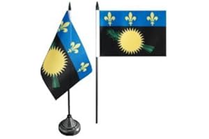 Digni® Drapeau de Table France Guadeloupe, Mini Drapeau - 10 x 15 cm