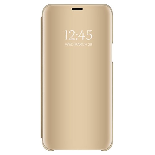 Hülle kompatibel mit Galaxy S7 S7 Edge Spiegel Schutzhülle Flip Handy Tasche mit Standfunktion Business Serie Hart Case Cover für Galaxy S7 / Galaxy S7 Edge (Gold, Galaxy S7) Hülle kompatibel mit Galaxy S7 S7 Edge Spiegel Schutzhülle Flip Handy Tasche mit Standfunktion Business Serie Hart Case Cover für Galaxy S7 / Galaxy S7 Edge (Gold, Galaxy S7)