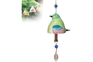 BHANAY Décoration de Jardin de Cloche de Chant d'oiseau, Cloche Suspendue de Chant d'oiseau, Carillon de Vent de Cloche de Chant d'oiseau, décorations rustiques suspendues de Carillon de Vent (Green Bird)