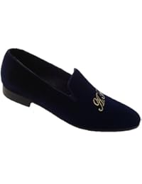 Scarpe Uomo, Modello Pantofola Slippers, in Velluto con iniziali Personalizzate