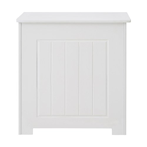 Premier Housewares Aufbewahrungstruhe, Klappdeckel, 51 x 51 x 40 cm, weiß