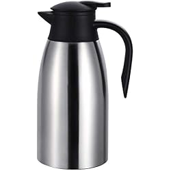 Pichet Isotherme Carafe Isotherme Double Paroi en Acier Inoxydable Carafes à café et à thé Cafetière Thermos Thermoart Bouteille Isotherme Acier inoxydable Thermos de 2L