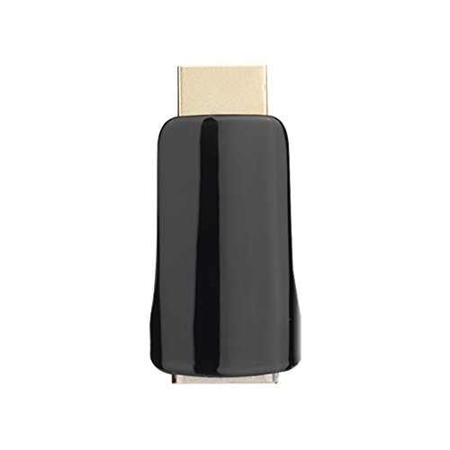 LESHP HDMI zu VGA Adapter, Mann zum weiblichen Konverter-Kasten-Adapter mit 3.5mm AV Audiokabel für PC HDTV (Schwarz) - 3