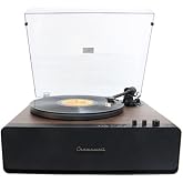 Crownwell Vegas Plus Bluetooth Turntable, Black, Record Player