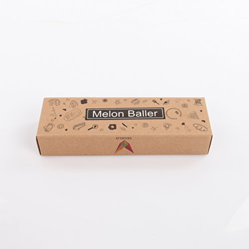 VECELO 2-in-1 Kugelausstecher Melonenlöffel Universalformer Fruchtfleischmesser Edelstahl Rostfrei für Dekoration Frucht-Salate Cocktails Desserts und Kuchen-Silber - 8