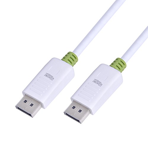 MutecPower 2 Stück von 1 meter DisplayPort (DP) männlich auf DisplayPort (DP) männlich Kabel – Weiß – 4K ultra HD – 1m Mit 2 Kabelbinder - 7