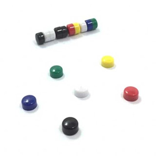 32 Stk. Haftmagnete rund 11mm in schwarz, rot, blau, grün, gelb, weiß