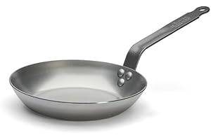 De Buyer - Poêle à frire "Coupe Lyonnaise" en acier CARBONE PLUS - Diamètre 22 cm -, Gris