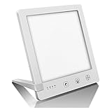 Light Therapy Lamp, 2000-10000 Lux Portable Natural Sunlight Lamp Led Light Box With 3 Adjustable Brightness Levels,full Uv-free Led Spectrum,touch Control Sad/depression/sleep Disorder(6.31 Inch)