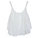 Bluester 1PC Women Bilayer Sleeveless Shirt Chiffon Loose Vest Tank Tops (L, White)