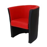 Disco-, Club- Möbel FORTISLINE TOP Sessel Clubsessel Loungesessel Cocktailsessel MIX Schwarz/Rot W042 08
