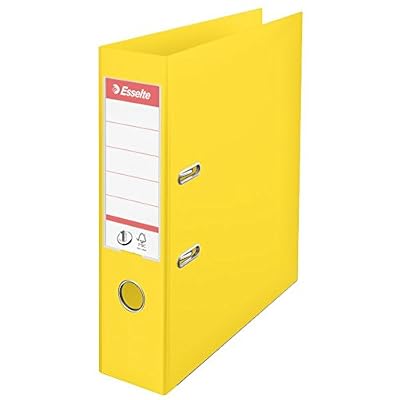 Esselte Classeur à Levier, pour l’Archivage, Couverture Plastique, A4, Dos 7,5cm, Jaune, N°1 Power Vivida 624070