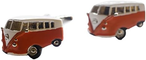 Orange Hippie Bus VW Campervan Cufflinks