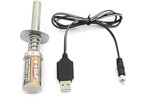 Smallterm Nitro Car Glow Plug Igniter & Charger Set, Aluminum Alloy, for RC 1:10 Nitro 4WD Car, Rechargeable 1.2V 1800mAh, Superior Performance & Durability, Compact & Design