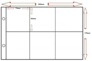 WESTGATE SUPPLIES 50 Additional Pages for Glen Binders - 6 (Square) Pocket - 72mm x 82mm