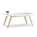 Produktbild Relaxdays Couchtisch Holz Metall, rechteckig, 4 Metallfüße in Holzoptik, heller Holztisch, HBT: 44.5 x 110 x 60 cm, weiß