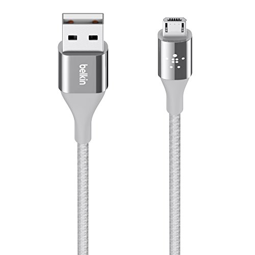 Belkin DuraTek Micro-USB/USB Kabel mit DuPont Kevlar (Premium Qualität, 1,2 Meter), silber