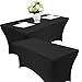 Produktbild Jolitac 2 x Stretch Tischdecke Tischhusse Tischcover Hussen für Hochzeit Event 4FT Picknicktisch 122x61x61cm (Schwarz)