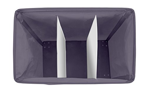 Wenko Wäschesammler Trivo Dunkelgrau, Wäschekorb aus Polyester mit 3 Fächern & Rollen – 116L Fassungsvermögen, 56 x 60 x 35 cm - 2