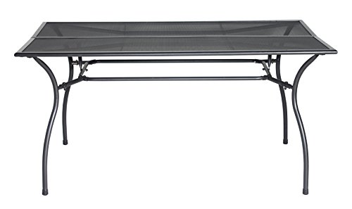 RRR Gartentisch 150 x 90, aus hochwertigem pulverbeschichtetem Streckmetall, rechteckig