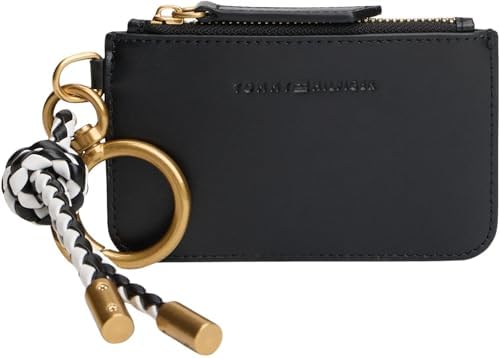 Tommy Hilfiger Donna Portamonete Charms Multi in Pelle, Nero (Black), Taglia Unica