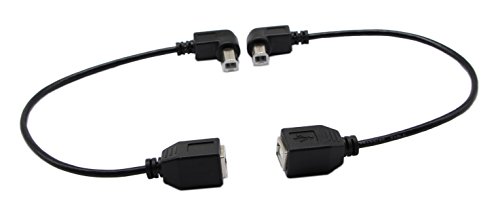 cerrxian 22,9 cm USB2.0 B Kabel Combo USB 2.0 B Winkel links & rechts Winkel Stecker auf USB 2.0 B Buchse Daten Sync Kabel (1 Paar & # xff09; - 2