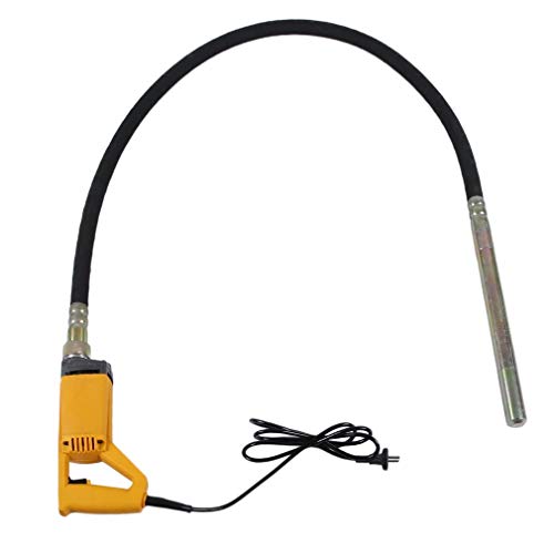 Preisvergleich Produktbild 1300W Betonrüttler Rüttelflasche Flaschenrüttler Beton Handrüttler Betonverdichter Ø35MM 4000 U / min tragbarer elektrischer Concrete Vibrator 2M rüttelflasche beton mit 2M Rohr (1300W-2m, Gelb)