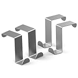 Estos 4 ganchos de puerta están hechos de material de acero inoxidable, agradable y resistente para soportar un peso de 15 kg. Ideal para colgar varios artículos y no se mueve ni se desliza sobre la madera.