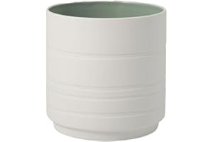 like. by Villeroy & Boch 10-4275-4201 it's my home Fleurs Leaf Mineral, Superbe Cache-Pot en Porcelaine Premium pour Votre Oasis de Verdure, Vert, Blanc