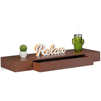 Carlo Milano Regal mit Schublade: Wandregal aus Zedernholz mit