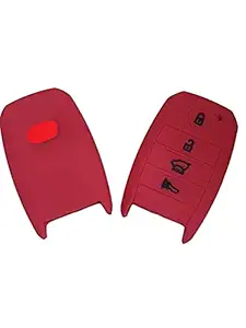 Cloudsale 4 Buttons Silicone Key Cover for kia Optima k3 cerato, seltos, Forte Sorento Rio rio5 NIRO Soul (red) 1 Piece