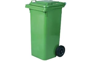 PEBSHOP BIDONE IMMONDIZIA CARRELLATO (LT. 240 - CM 73 X 58 X 106 Verde)