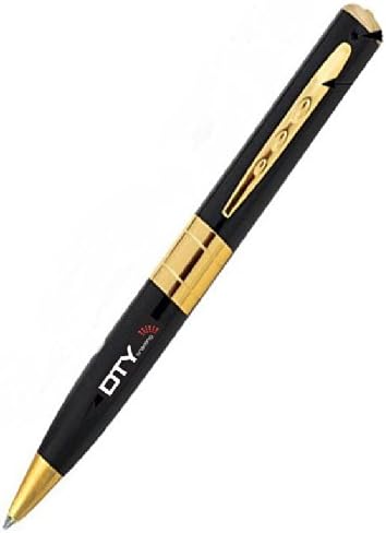 DTY Trading ® HD Silver Spy Pen Video Camera Hidden DVR Cam Camcorder Recorder Webcam, Support up to 32GB Micro SD/TF Cards. Ideal for Private Security & Surveillance (No Memory Card, Gold Trim)
