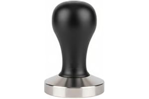 VIA CREMA Pressino Caffè Professionale 53mm Coffee Tamper Macchine Caffè Espresso Made in Italy by Motta (53 mm, Nero)