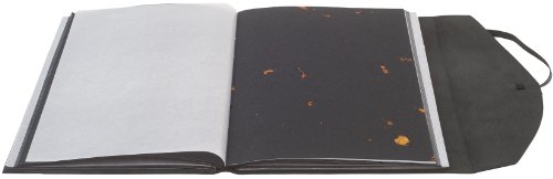 INDIARY FIRST Fotoalbum aus weichem Leder und handgeschöpftem Papier – schlicht und edel – Glattleder – 34x26cm – Schwarz - 8