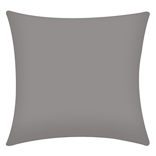 WOLTU KB5118gr , Kissenbezug Kissenhülle 100% Baumwolle , Sofakissen Dekokissen Bezug , Kopfkissen Hülle Bezüge , 50×50 cm , (Dunkel) Grau - 2