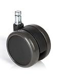 Made In Germany hjh OFFICE 619028 5x Bürostuhl-Rollen 10mm x 65mm Hartboden ROLO FREE Stuhlrollen Hartbodenrollen für harte Böden, ungebremst