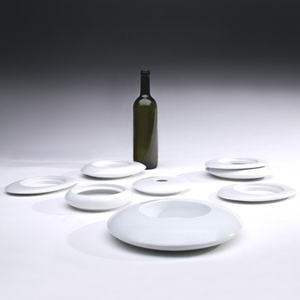 Industreal HULA HOOP, außergewöhnliche vase/Deko-Objekt, in weißem, glasiertem Porzellan - 3