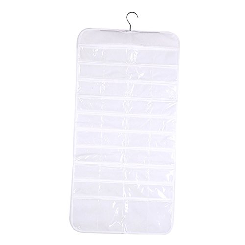 Generic Hängend 80 Taschen Schmuckaufbewahrung Schmuck Organizer – Weiß - 6