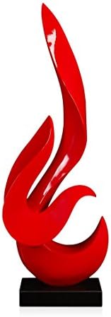 Arte Dal Mondo Ancing Souls Abstract Design Sculpture Mounted On A Marble Base, Red, 59 x 22 x 13 cm, Small