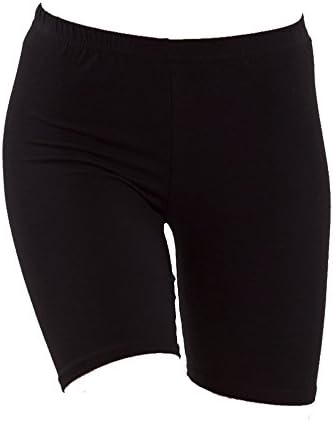 Girls Kids Children Exercise PE School Gym Bike Biking Cycling Lycra Shorts (Black, 4-5 Years)