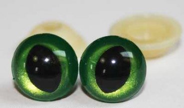 Preisvergleich Produktbild Sicherheitsaugen Katzenaugen goldgrün 12mm, Sicherheitsaugen 12 mm, Teddyaugen