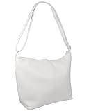  Freyday Echtleder Schultertasche in vielen Farben Henkeltasche Umhängetasche Made in Italy (Weiß)